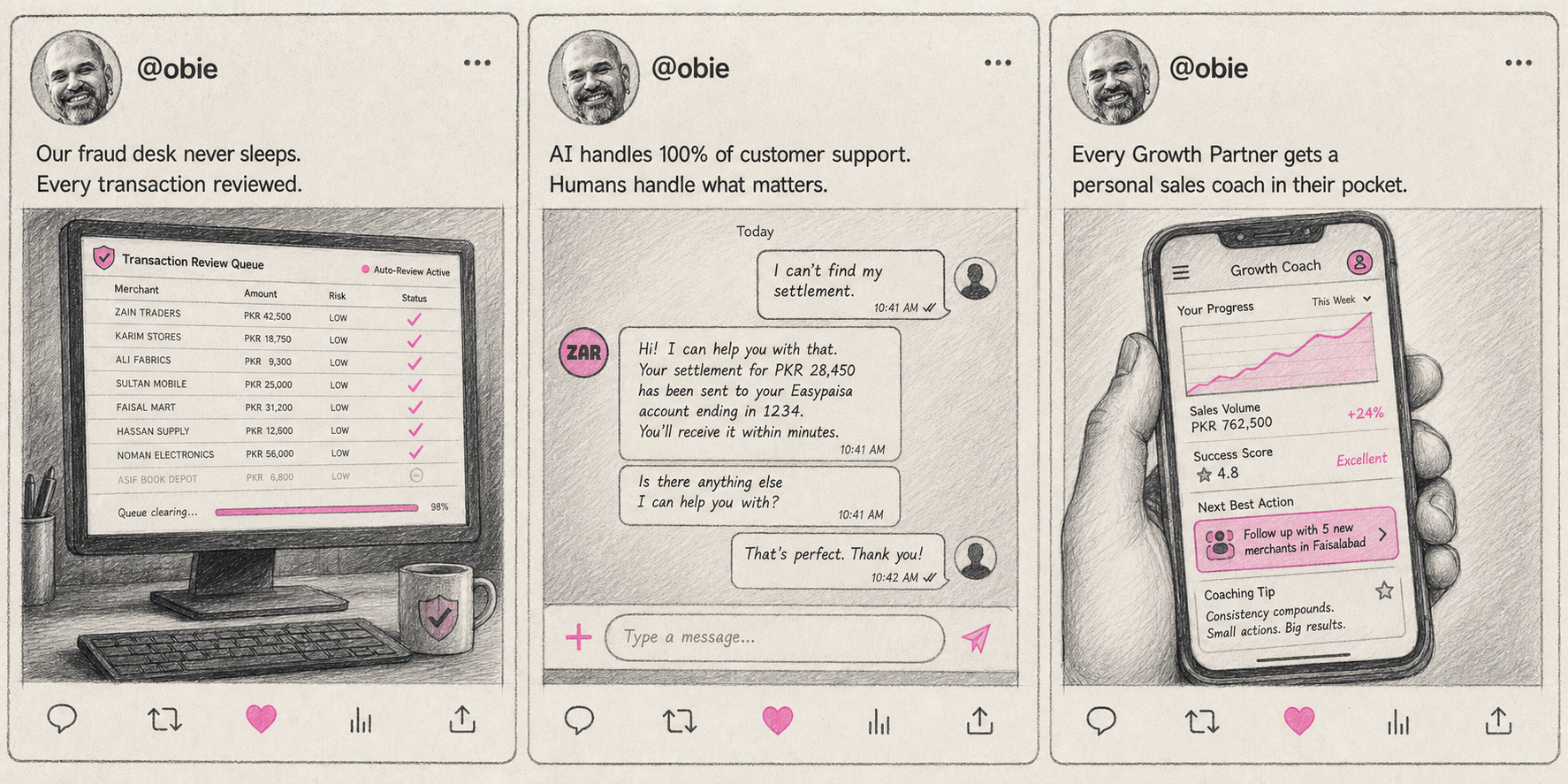 Built Different — Obie, concept mockup V3